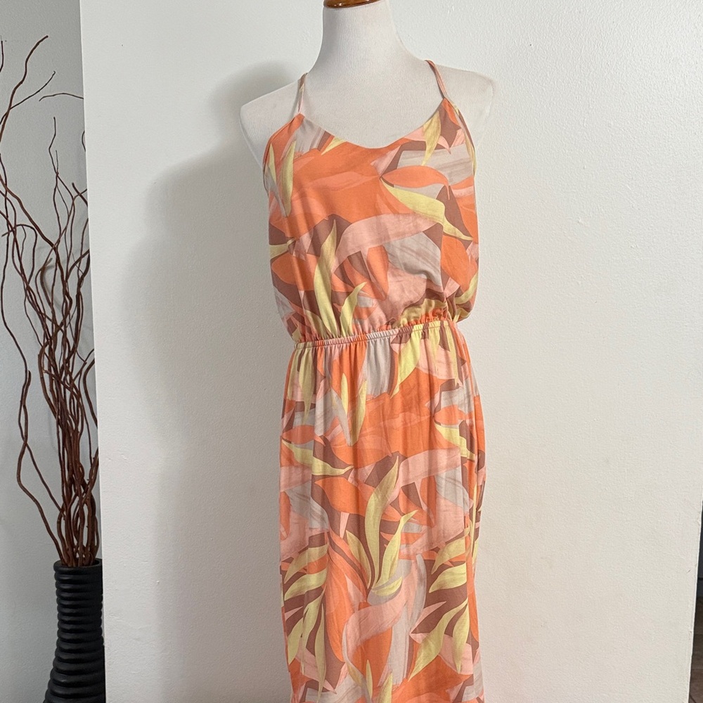Tropical Print Halter Dress